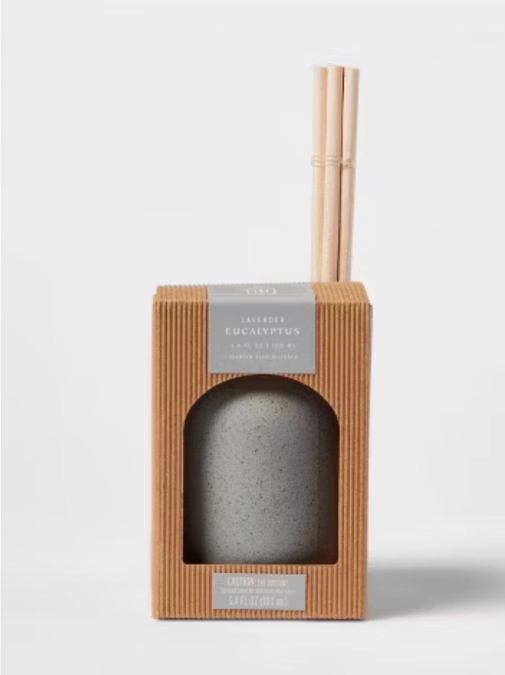 Threshold™ Matte Textured Gray Ceramic Diffuser Lavender Eucalyptus Aromatherapy